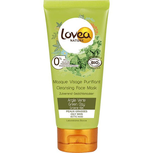 Lovea Nature Cleansing Face Mask Green Clay Oily Skin, 2.53 oz