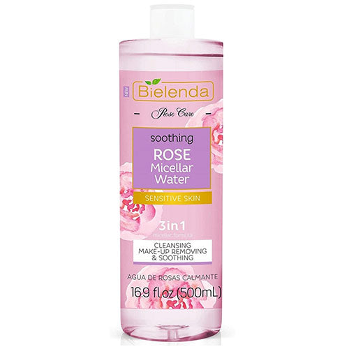 Bielenda Rose Care Soothing 3in1 Micellar Water for Dry Sensitive Skin, 16.9 oz