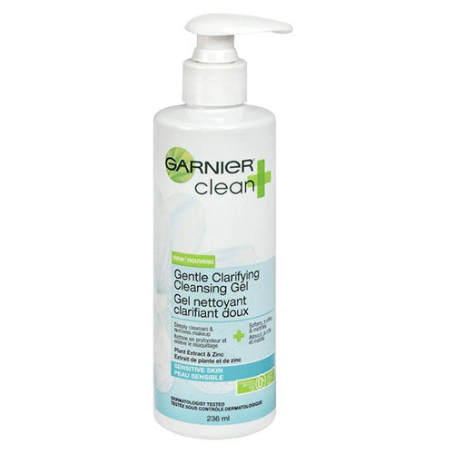 Garnier Clean+ Clarifying Cleansing Gel Sensitive Skin,  8 oz