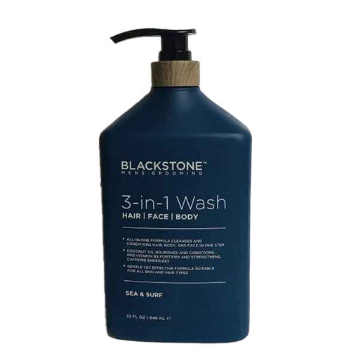 Blackstone Mens Grooming ~ Sea & Surf 3-in-1 Wash for Hair-Face-Body, 32 oz