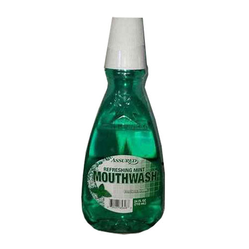 Assured Refreshing Mint Mouthwash Freshens Breath, 24 oz