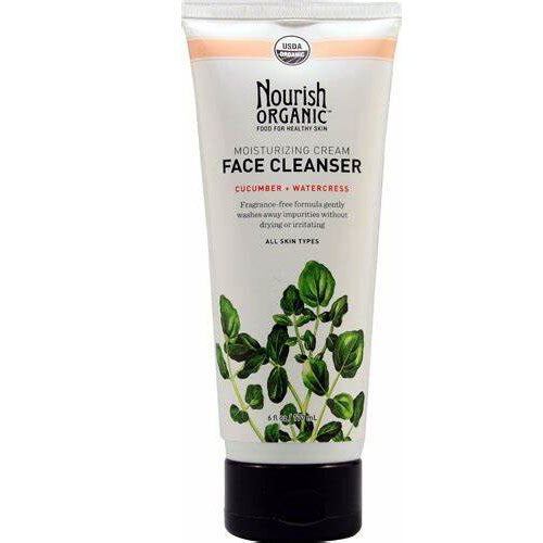 Nourish Organic Moisturizing Cream Face Cleanser Cucumber Watercress, 6 oz