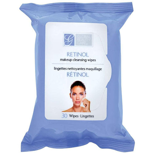 Global Beauty Care Retinol Makeup Cleansing Wipes, 30 wipes