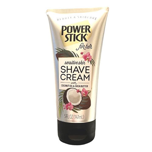 Beauty & Skincare Power Stick for Her Sensitive Skin Shave Cream with Coconut Oil & Shea Butter, 5 oz