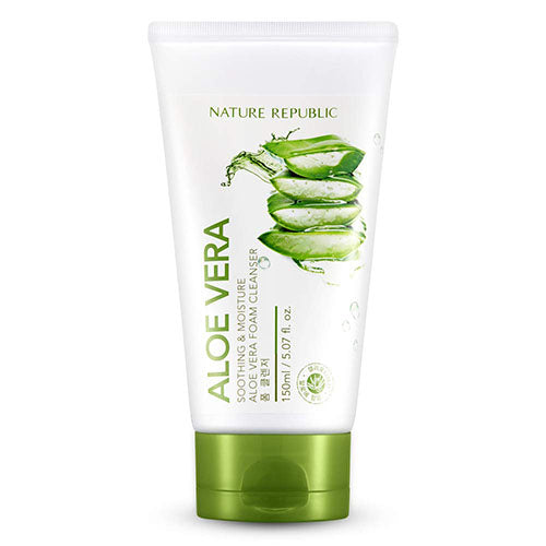 Nature Republic Soothing and Moisture Aloe Vera GEL Cleanser Foam, 5 oz