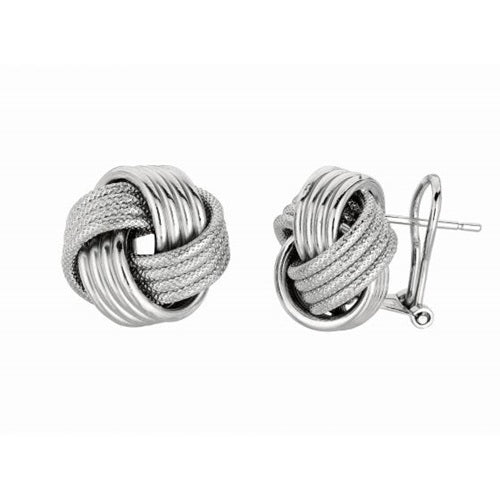 925 Sterling Silver Large Multirow Love Knot Earring